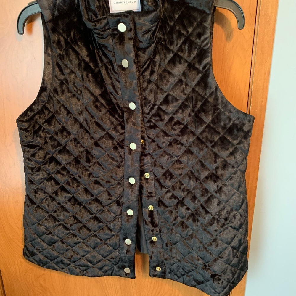 Charter Club Black Velvet Vest